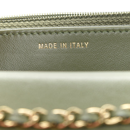 Chanel Lambskin Quilted Trendy CC Wallet On Chain WOC Green 7 of 10