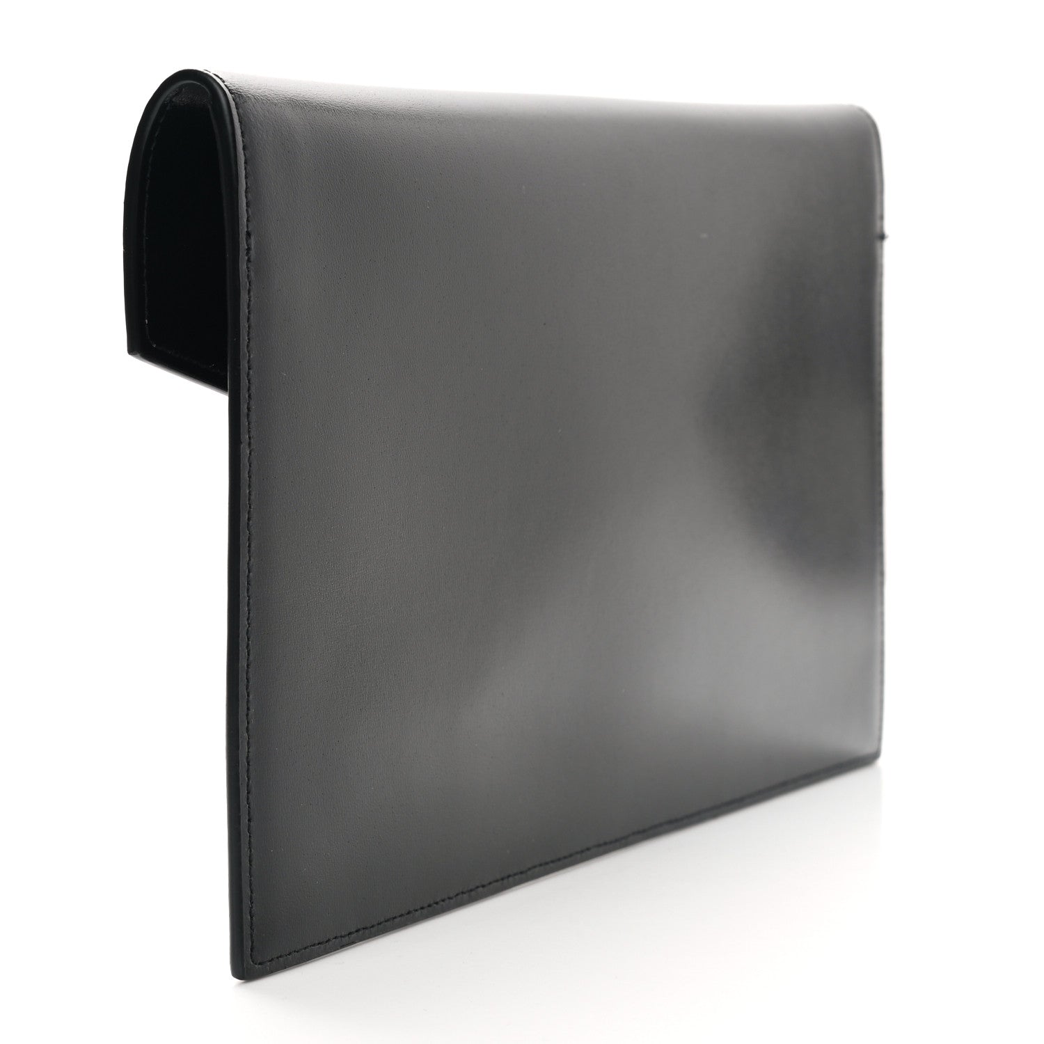 Saint Laurent Smooth Shiny Calfskin Monogram Uptown Pouch Black 3 of 8