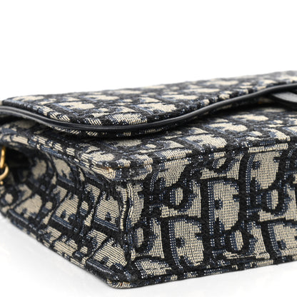 Christian Dior Oblique Saddle Chain Pouch Blue 8 of 12