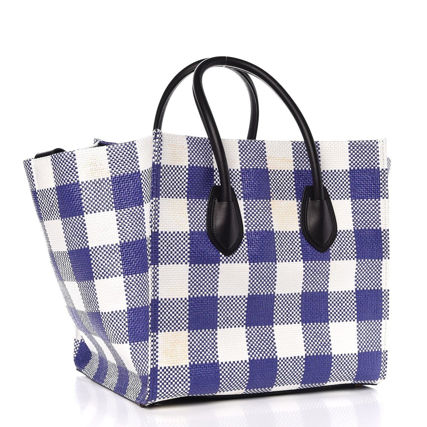 Gingham Woven Medium Phantom Luggage Cobalt