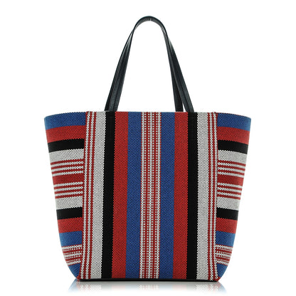 Celine Textile Striped Medium Horizontal Cabas Phantom Navy Blue 1 of 6
