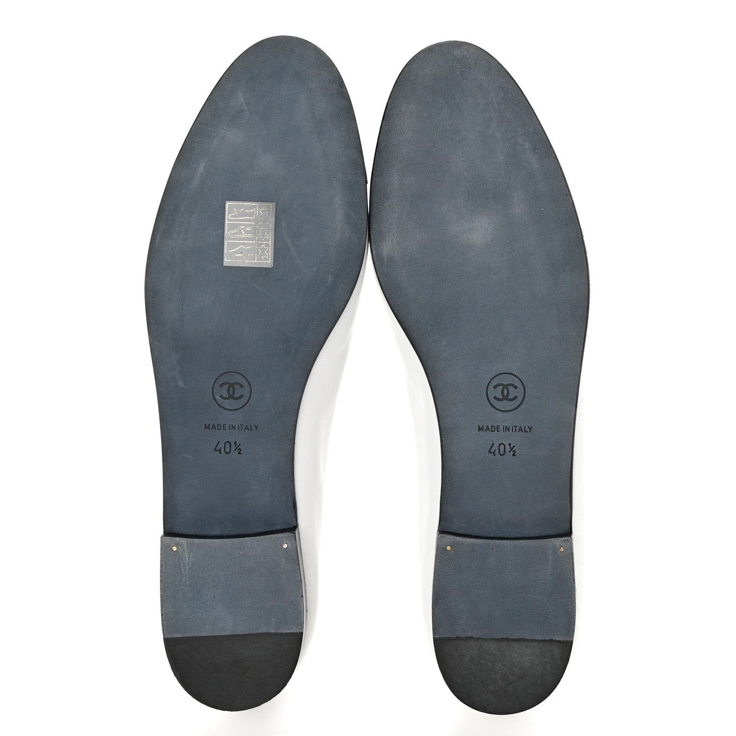 Chanel Lambskin CC Cap Toe Ballerina Flats 40.5 White Black 5 of 7