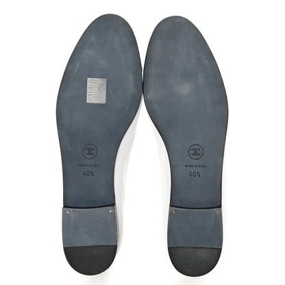 Chanel Lambskin CC Cap Toe Ballerina Flats 40.5 White Black 5 of 7