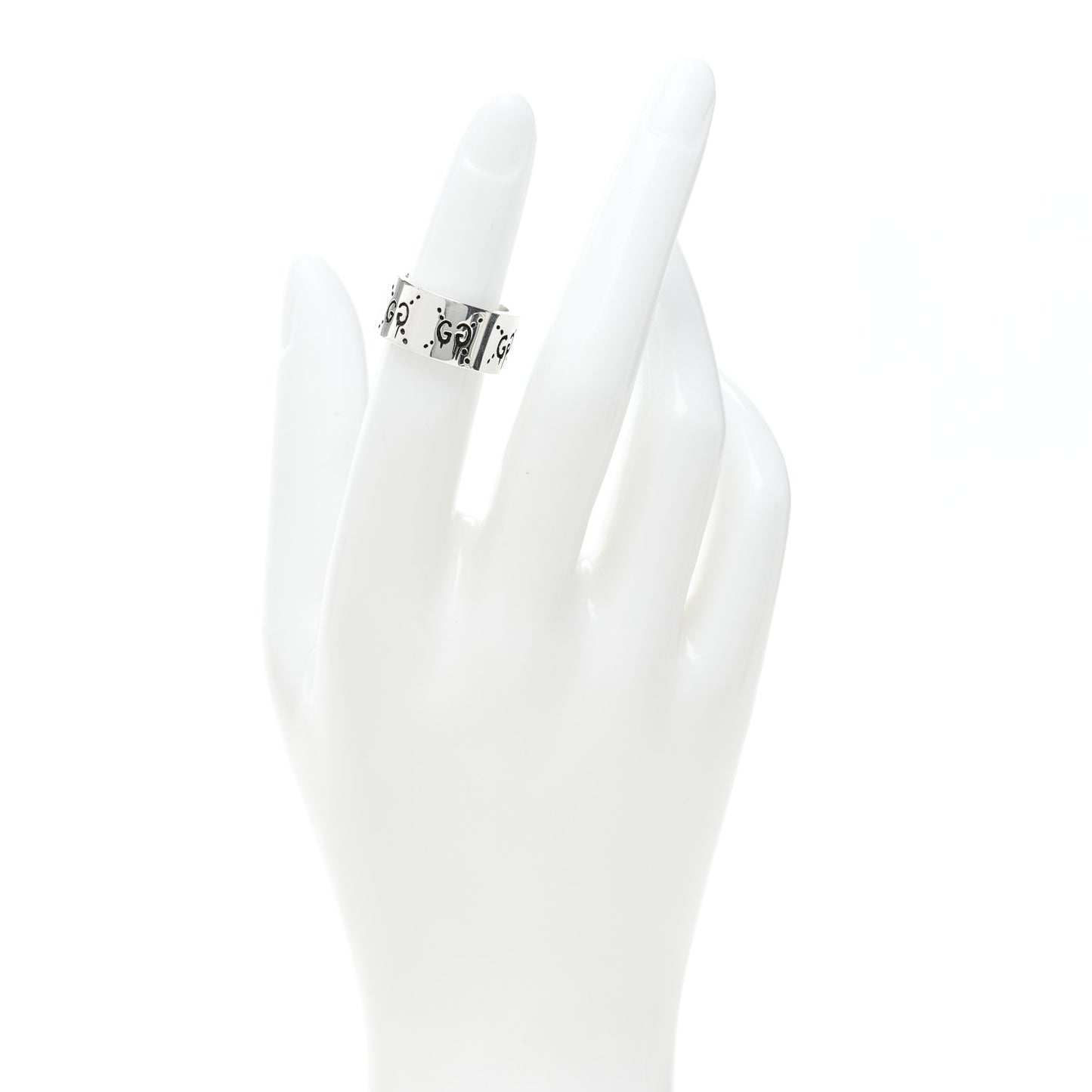 Sterling Silver GucciGhost Hamlet Skull Ring 48 4.5
