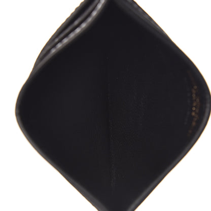 Saint Laurent Calfskin Crocodile Embossed Monogram Credit Card Case Black 5 of 8