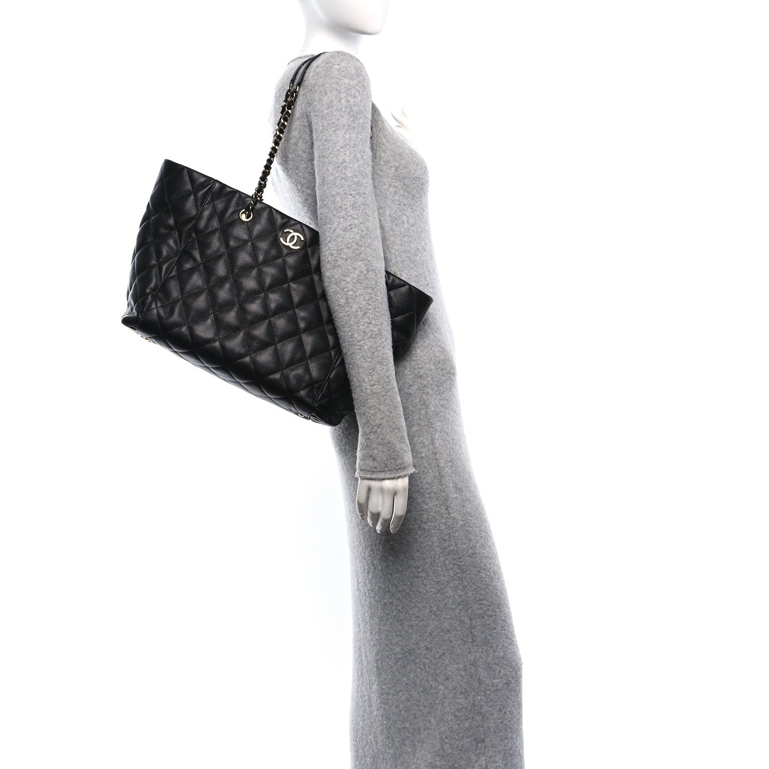 Chanel Caviar Quilted Large Shopping Tote Black 2 of 12