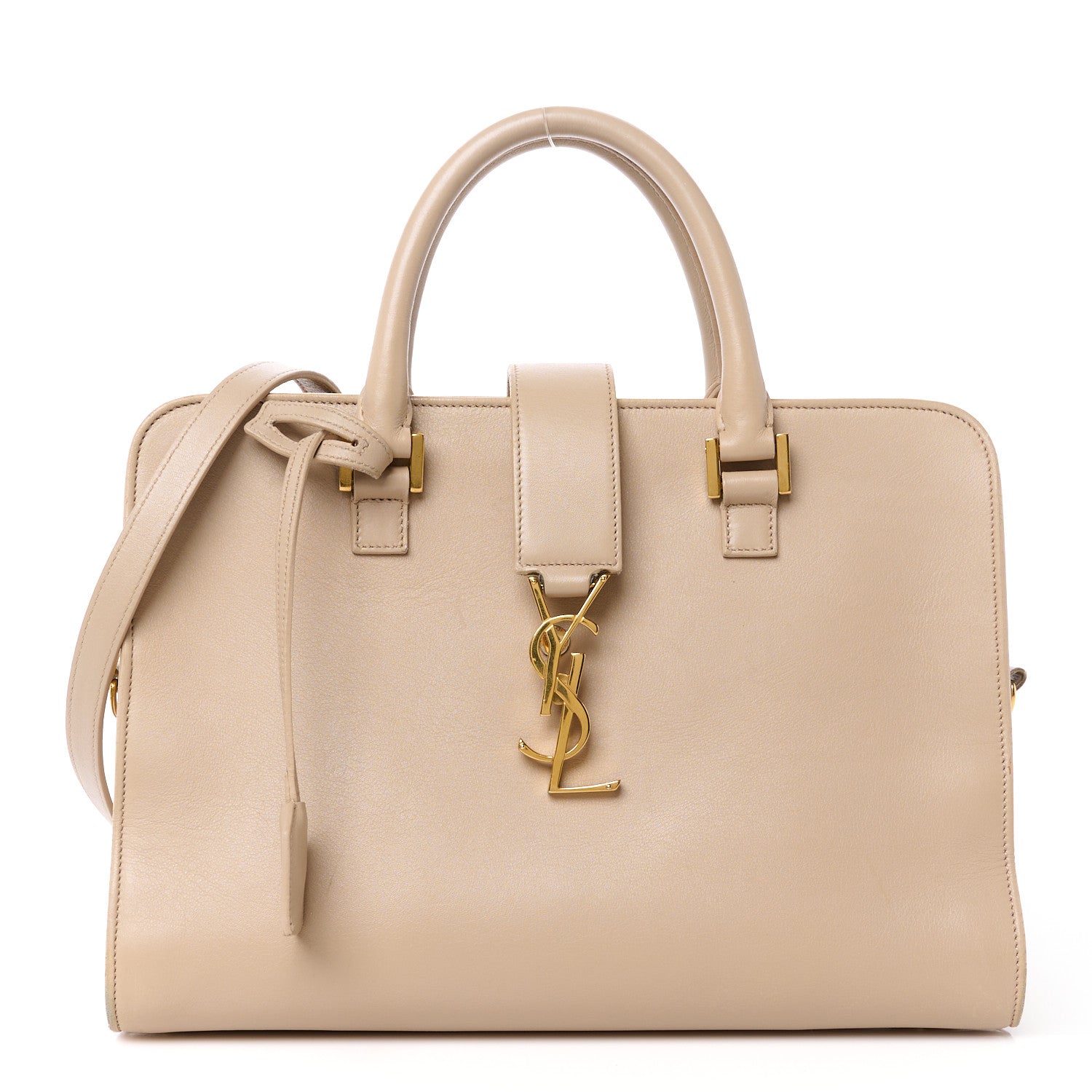 Saint Laurent Smooth Calfskin Small Monogram Cabas Beige 1 of 12