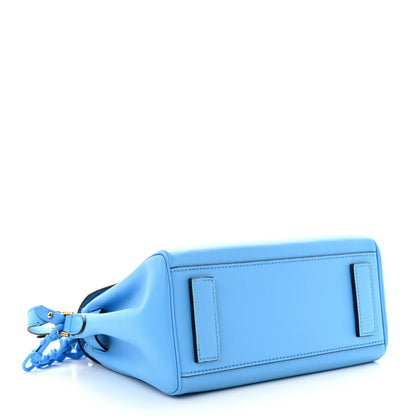 Versace Calfskin Medium La Medusa Top Handle Handbag Blue 4 of 12