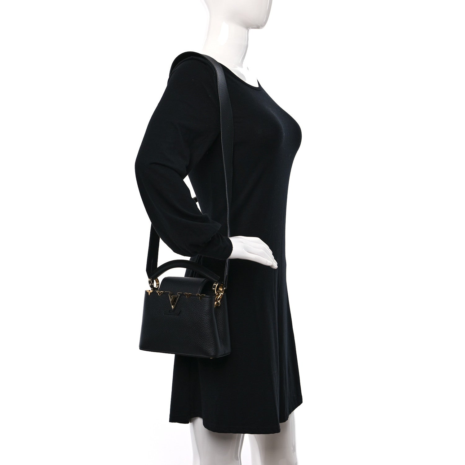 Louis Vuitton Taurillon Embellished Flower Crown Capucines Mini Black 4 of 9