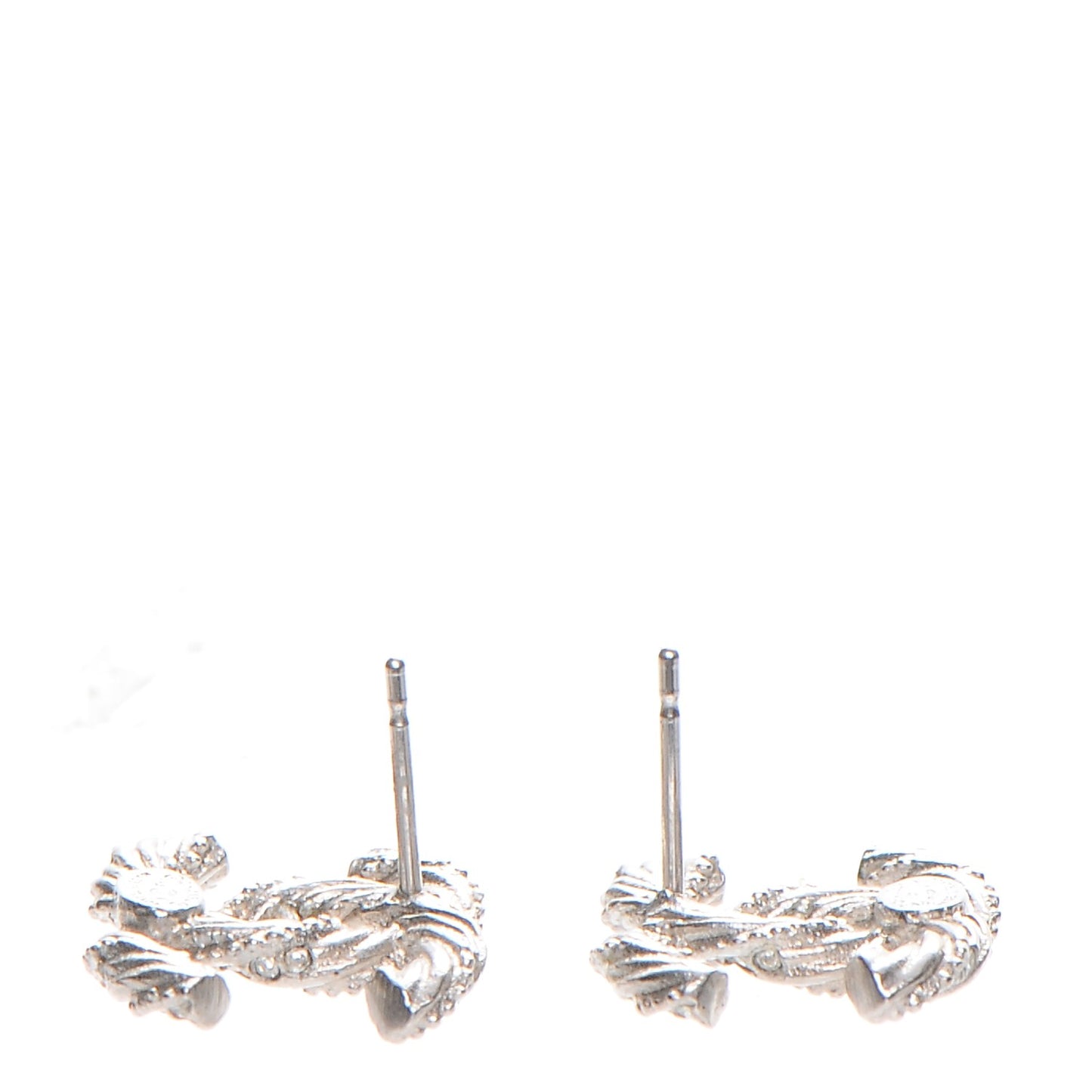 Crystal CC Twisted Earrings Silver