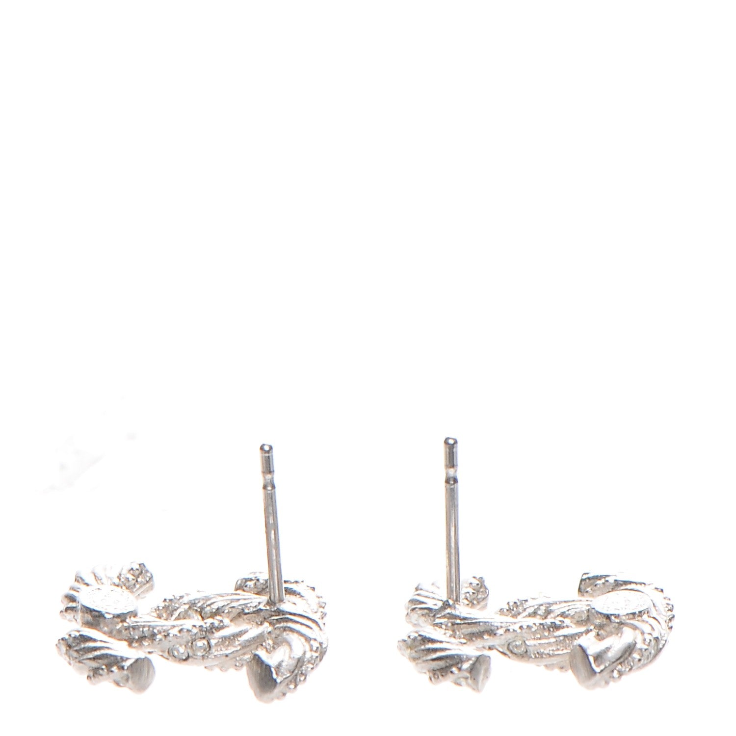 Chanel Crystal CC Twisted Earrings Silver 3 of 5