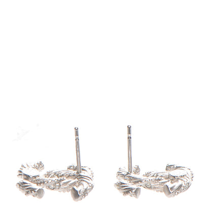 Chanel Crystal CC Twisted Earrings Silver 3 of 5