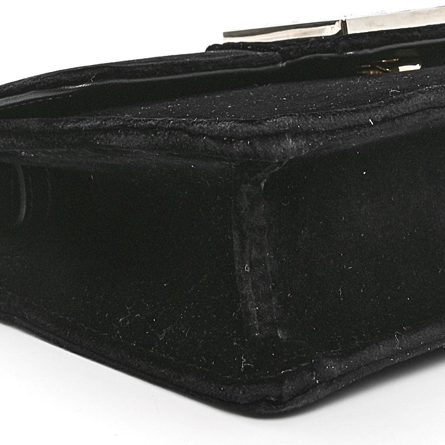 Velvet Crystal Square G Shoulder Bag Black