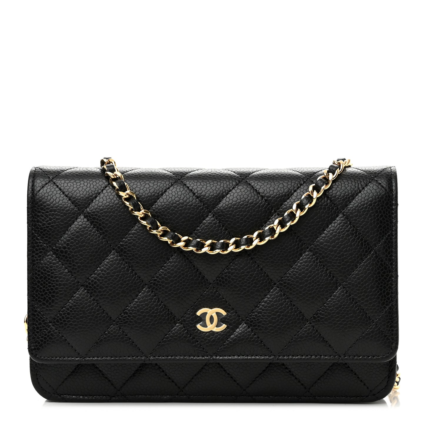 Caviar Quilted Wallet On Chain WOC Black