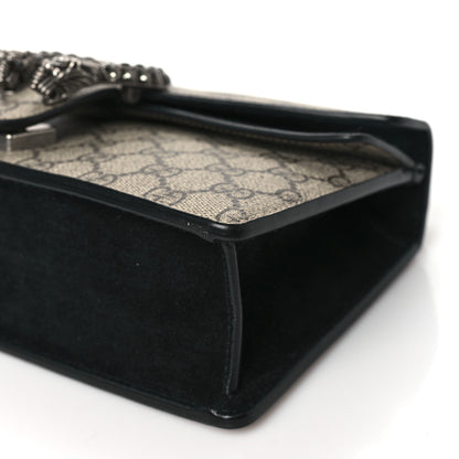 Gucci GG Supreme Monogram Suede Crystal Small Dionysus Shoulder Bag Beige Ebony Black 9 of 10