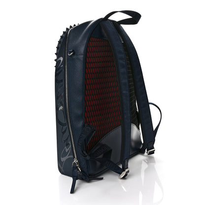 Christian Louboutin Calfskin Nylon Backparis Spiked Backpack Marine 3 of 10