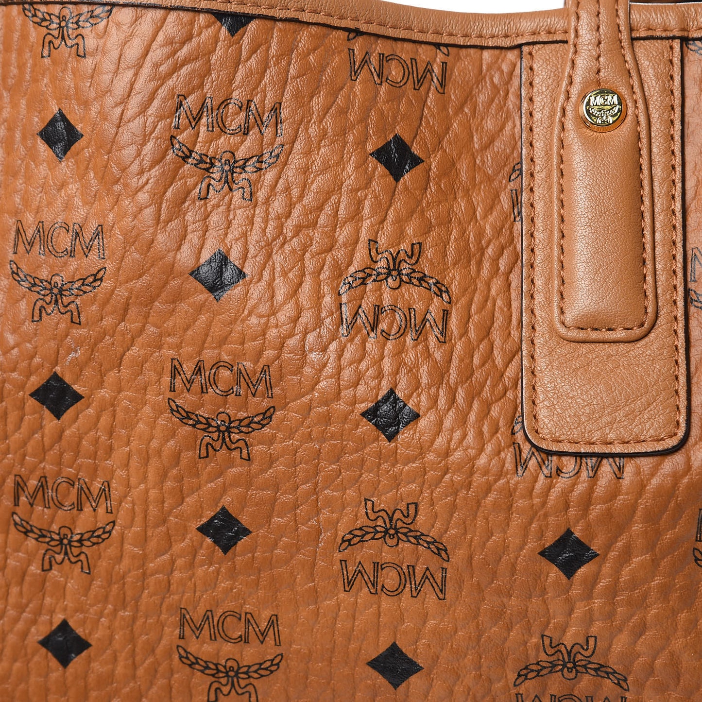 Visetos Medium Liz Reversible Shopper Tote Cognac