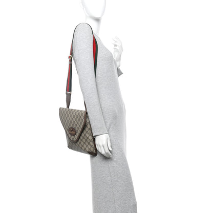 Gucci GG Supreme Monogram Web Medium Neo Vintage Flap Messenger Bag Beige New Acero 2 of 10