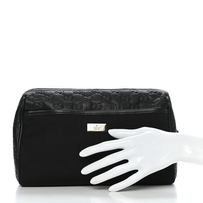 Gucci Nylon Guccissima Zip Top Pouch Black 2 of 8