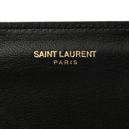 Saint Laurent Calfskin Crocodile Embossed Lulu Clutch Black 5 of 7