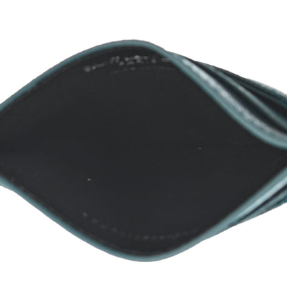 Saint Laurent Grain De Poudre Matelasse Chevron Monogram Credit Card Case Peacock Green 5 of 7