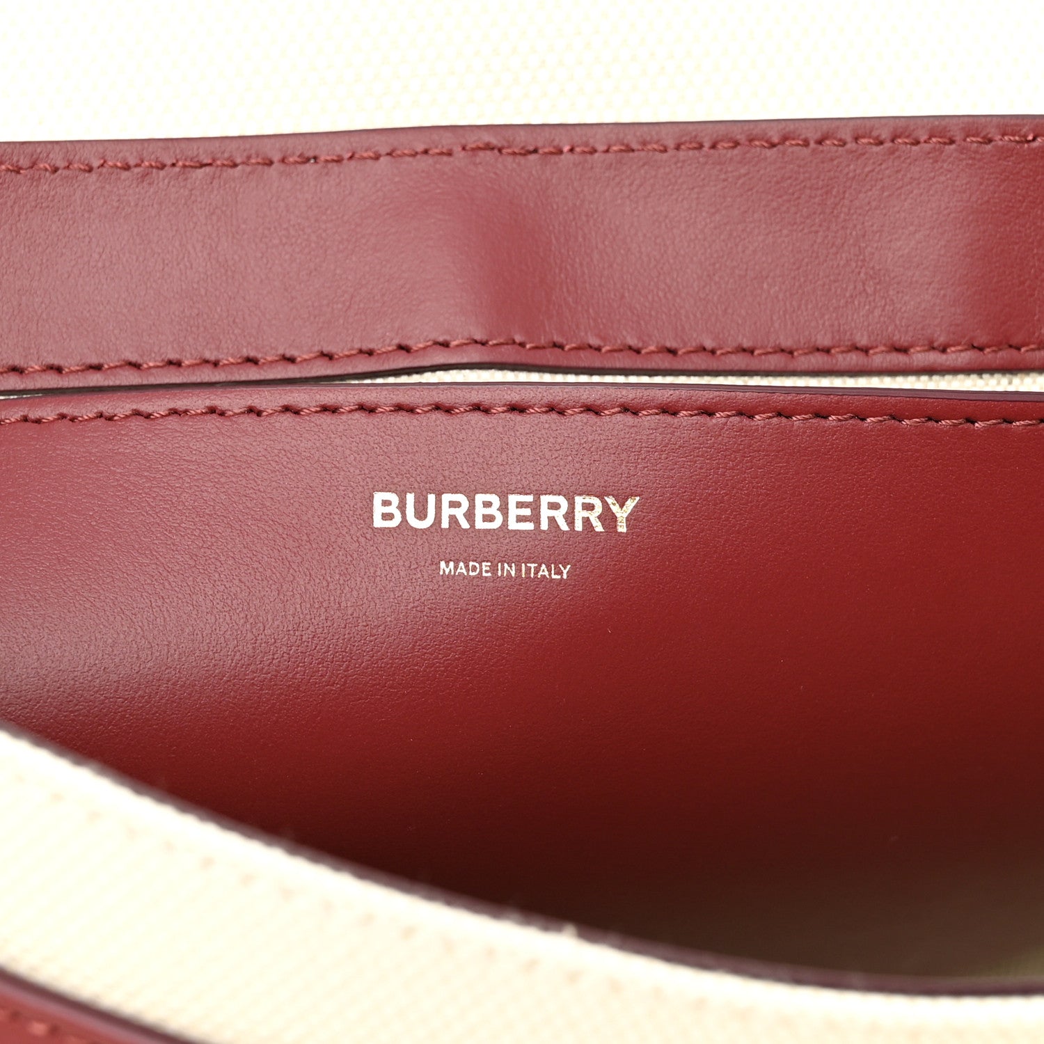 Burberry Canvas Horseferry Print Note Crossbody Bag Natural Tan Fiery Red 6 of 9