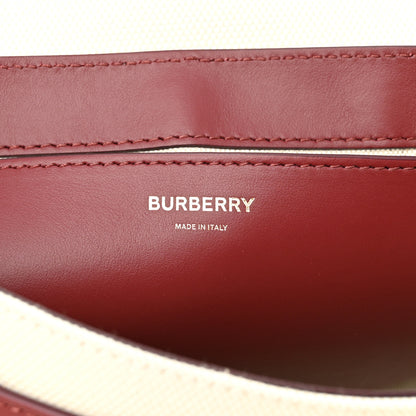 Burberry Canvas Horseferry Print Note Crossbody Bag Natural Tan Fiery Red 6 of 9