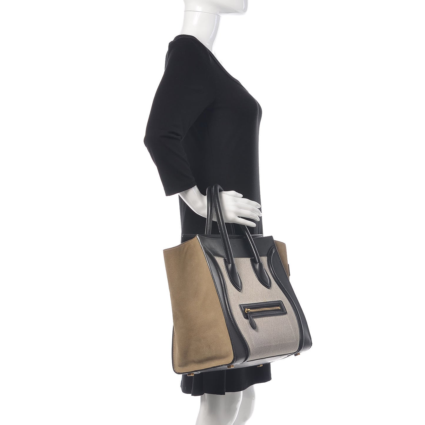 Canvas Smooth Calfskin Suede Mini Tri-Color Luggage