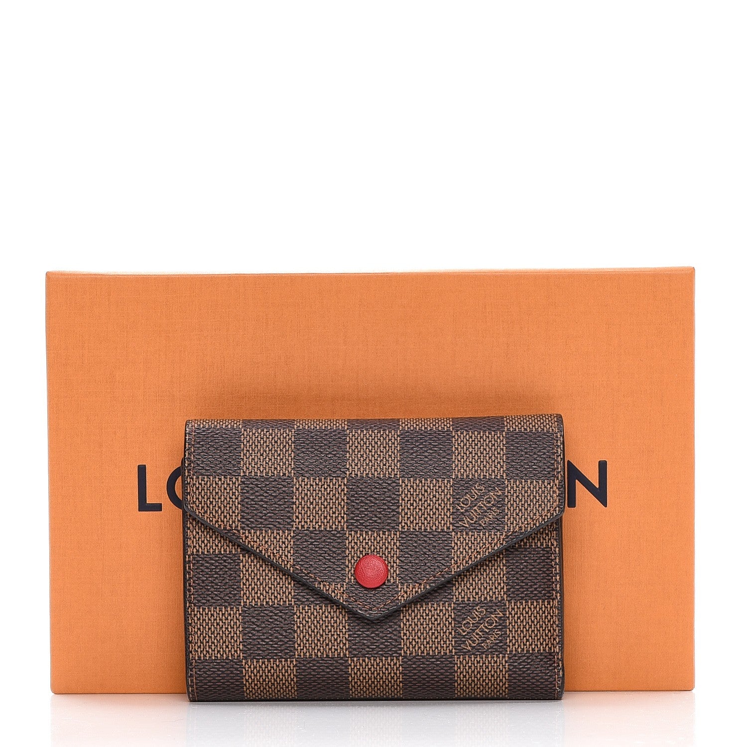 Louis Vuitton Damier Ebene Victorine Wallet Red 7 of 7