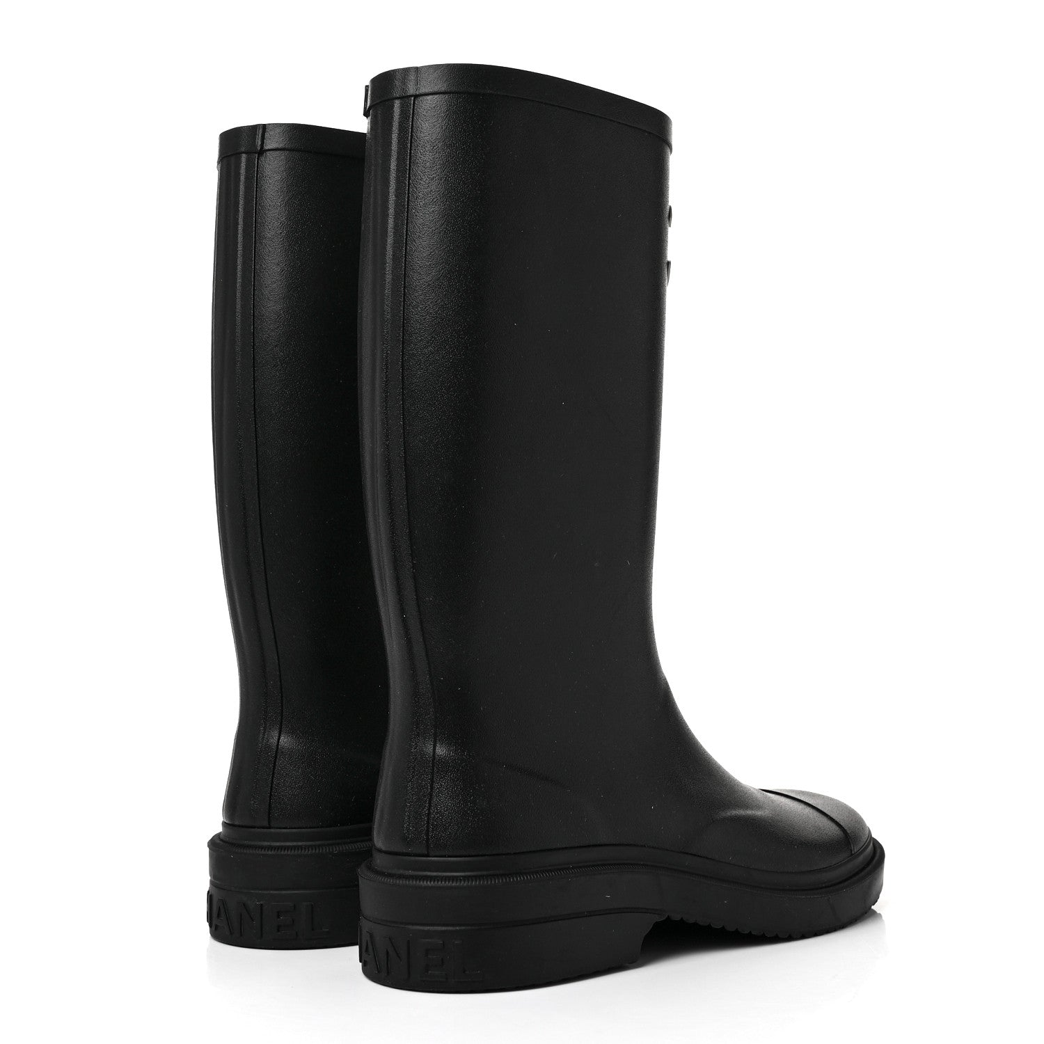 Chanel Caoutchouk CC High Boots 37 Black 4 of 7