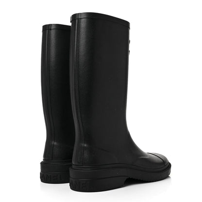Chanel Caoutchouk CC High Boots 37 Black 4 of 7