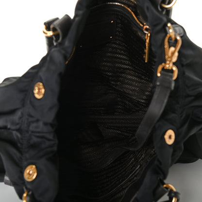Prada Tessuto Nylon Jacquard Logo Tote Black 4 of 4