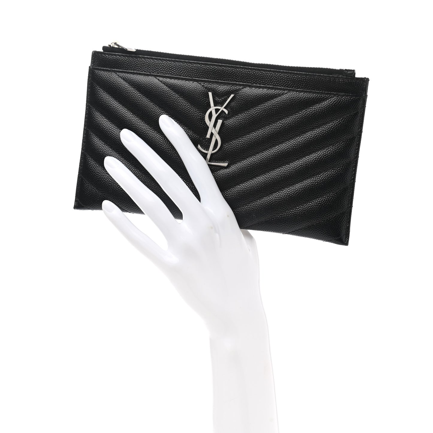 Grain De Poudre Chevron Monogram Bill Pouch Black