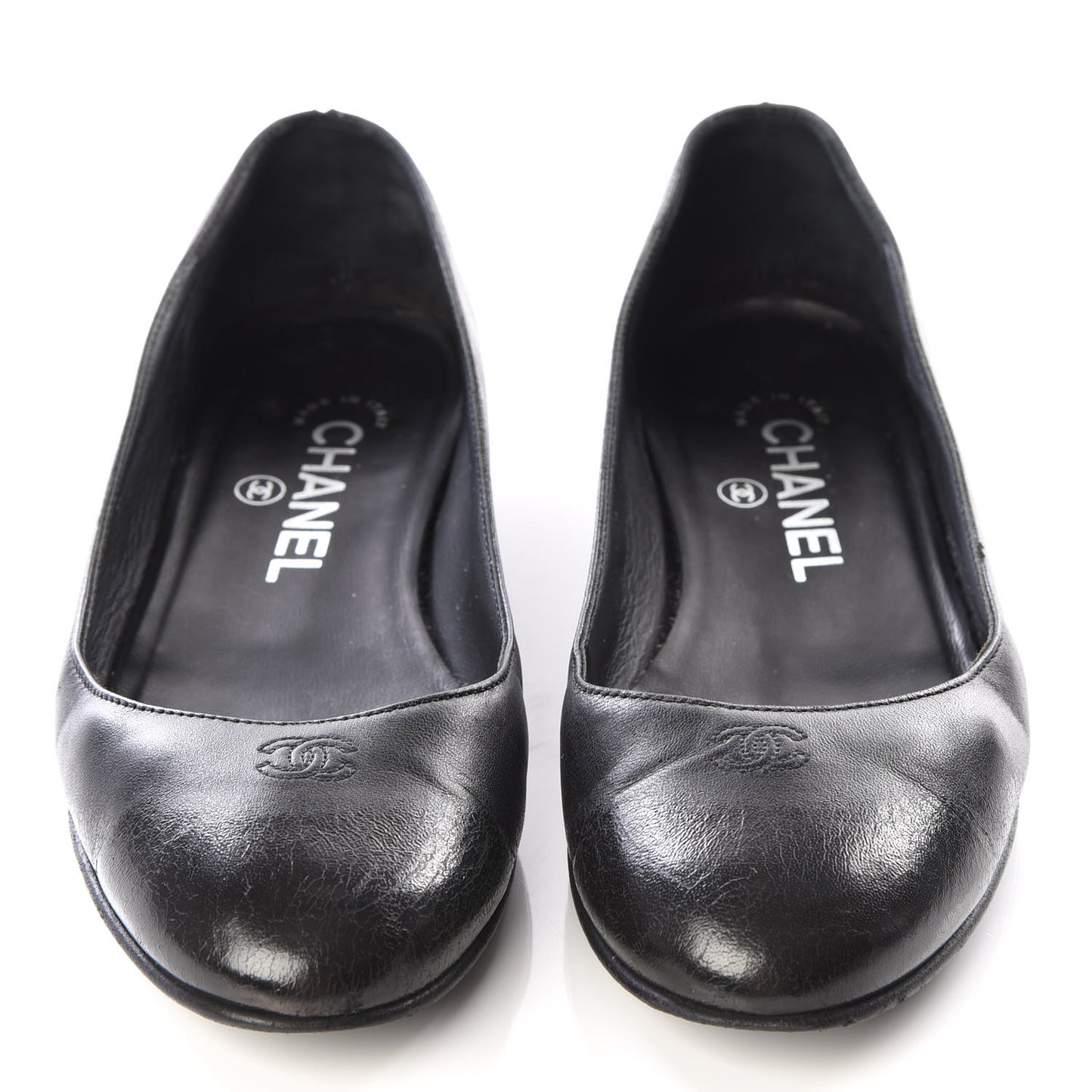 Lambskin CC Ballerina Flats 35.5 Black