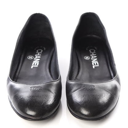 Chanel Lambskin CC Ballerina Flats 35.5 Black 2 of 9