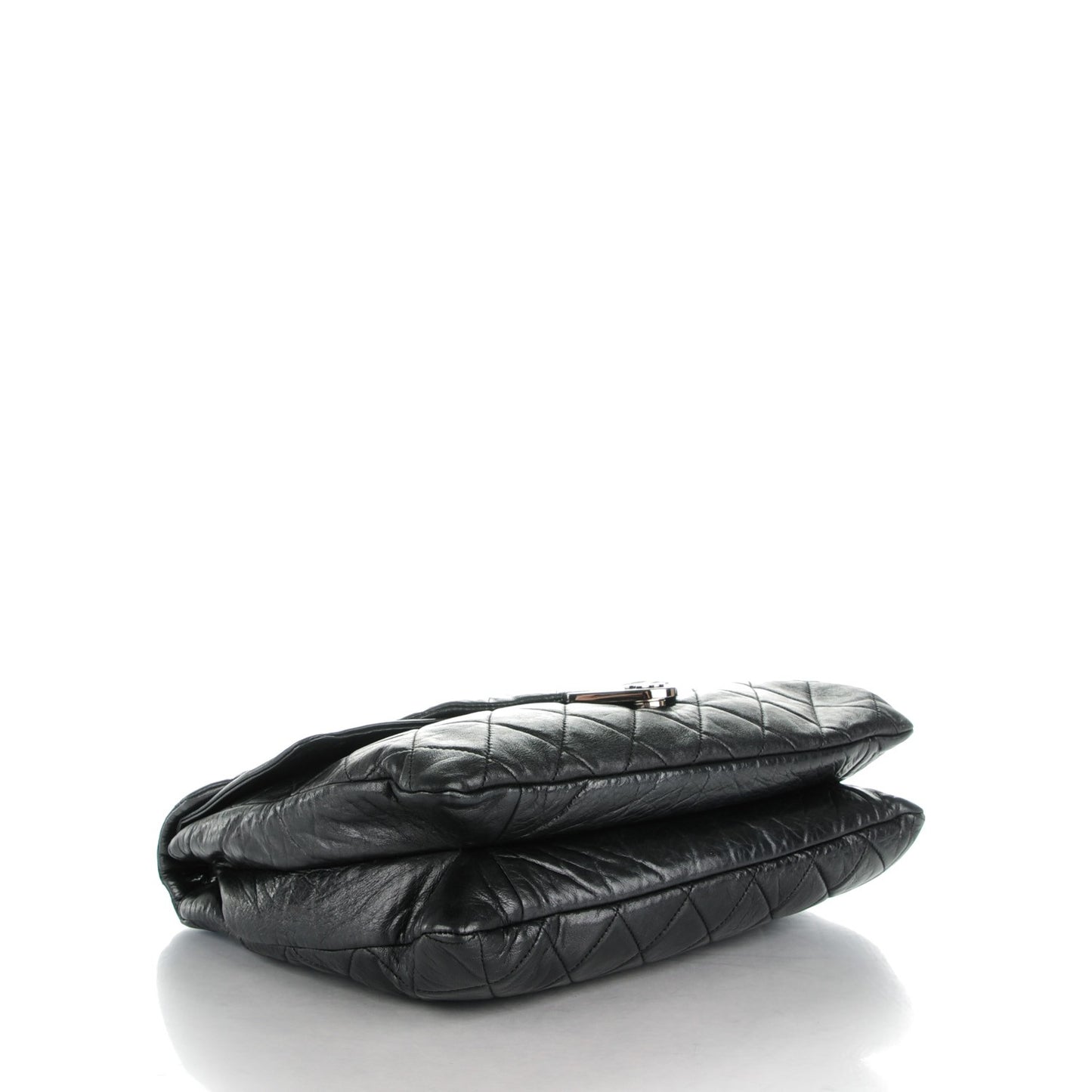 Lambskin Quilted Padded Envelope Flap Black