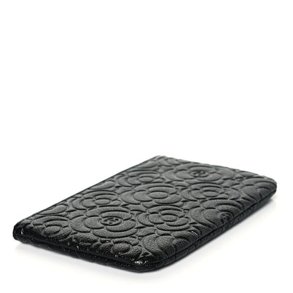 Chanel Caviar Camellia Embossed Cosmetic Pouch Black 4 of 7