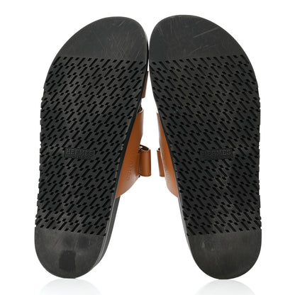 Hermes Calfskin Mens Chypre Sandals 44 Gold 5 of 9