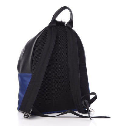 Fendi Nylon Vitello Fur Bag Bug Backpack Blue 3 of 9