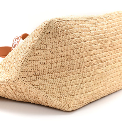 Loewe Raffia Paulas Ibiza Fold Shopper Tote Natural Tan 9 of 11