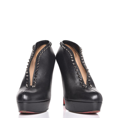 Christian Louboutin Calfskin Studded Miss Fast Plato 140 Platform Booties 39 Black 6 of 13