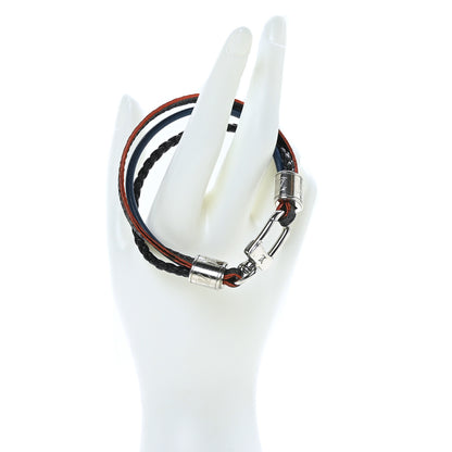 Louis Vuitton Damier Graphite LV Treble Bracelet 19 Navy 2 of 5