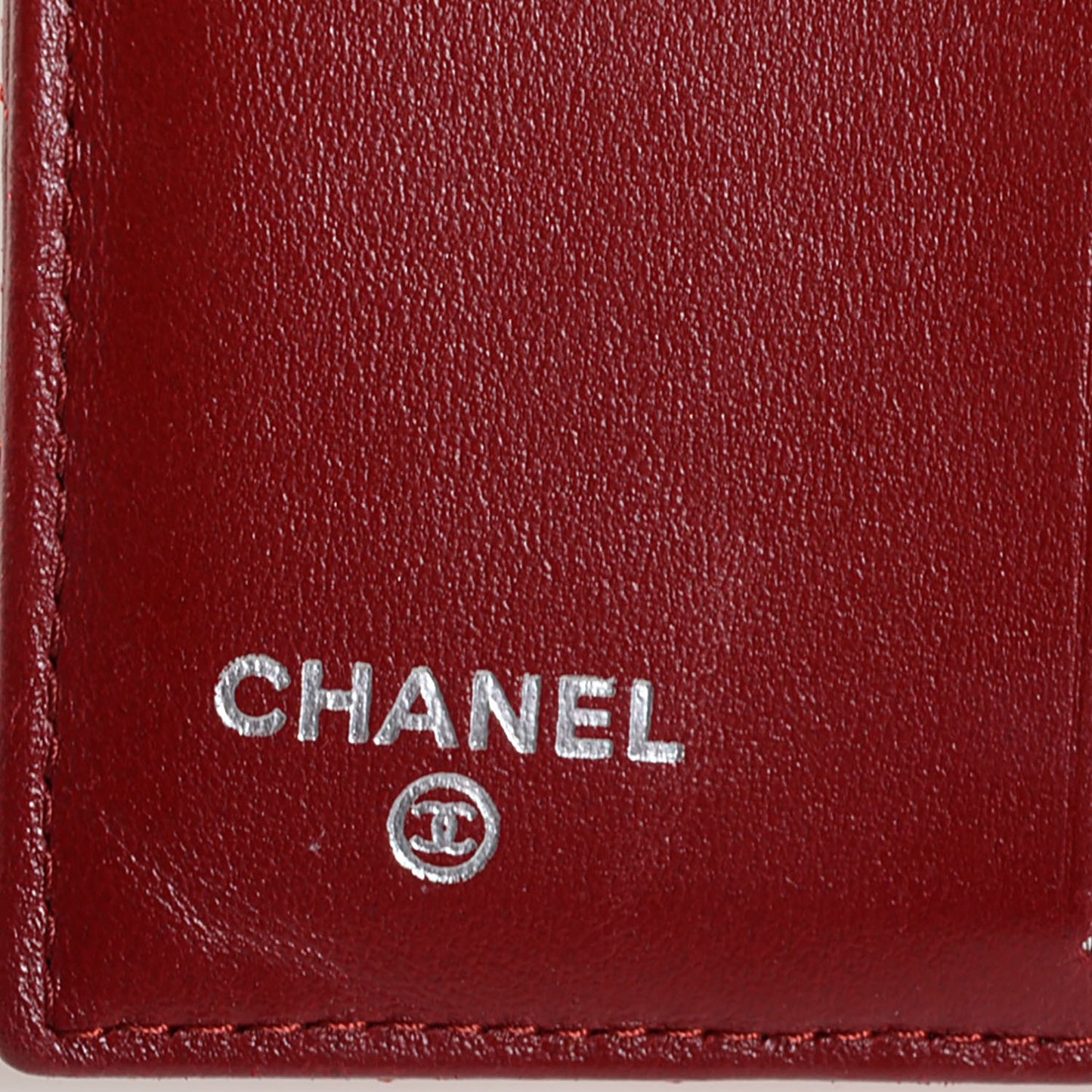 Lambskin Quilted French Wallet Red