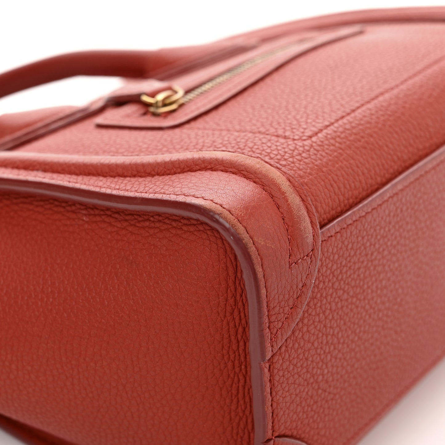 Drummed Calfskin Nano Luggage Red