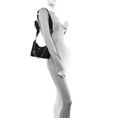 Prada Nylon Re-Edition 2005 Shoulder Bag Black 2 of 10
