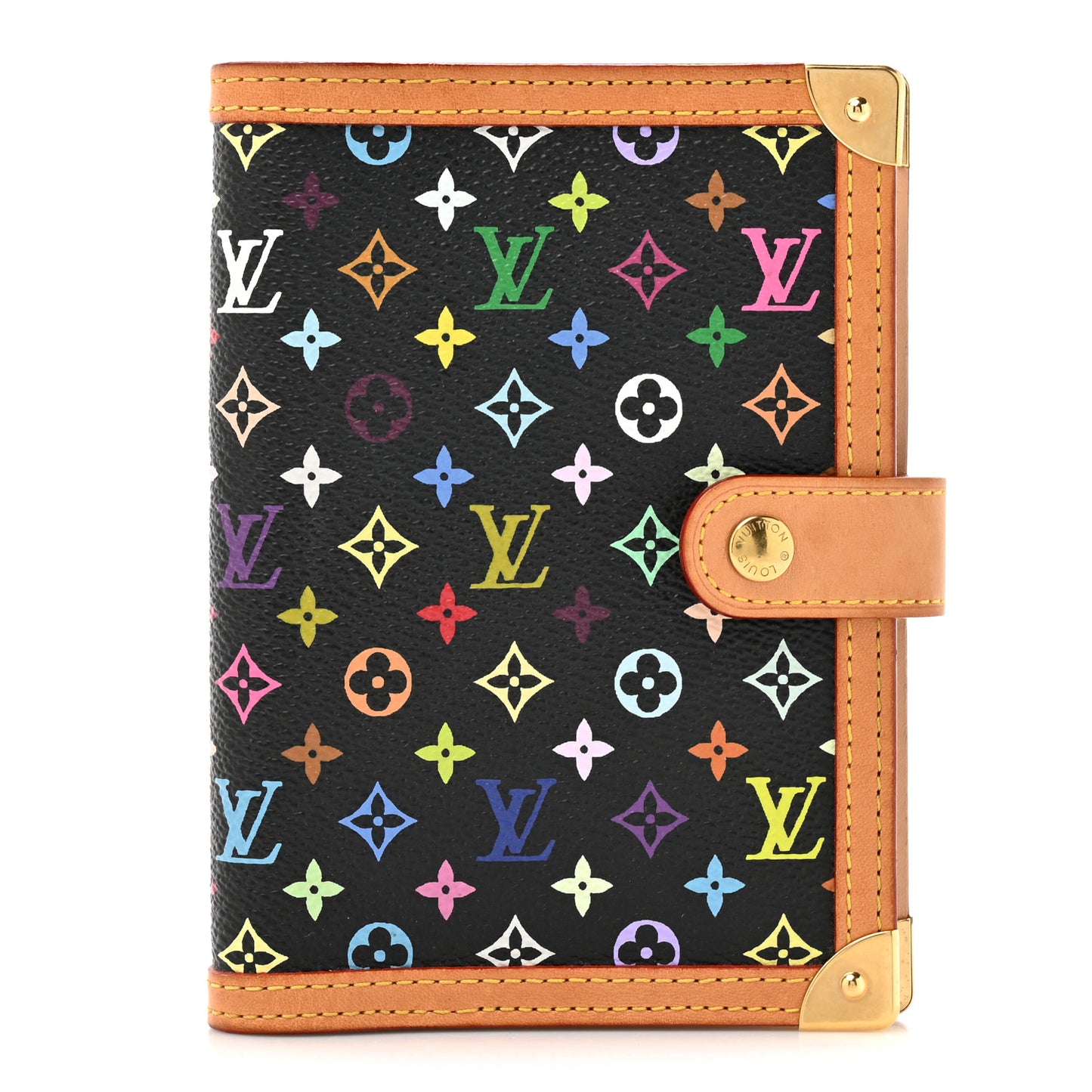 Monogram Multicolor Small Ring Agenda Cover Black