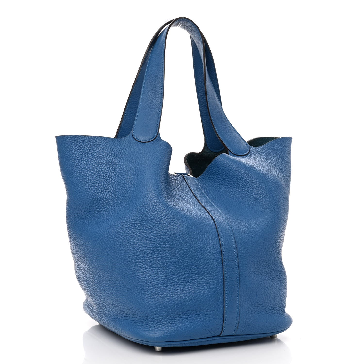Hermes Taurillon Clemence Picotin Lock 26 GM Bleu France 3 of 11