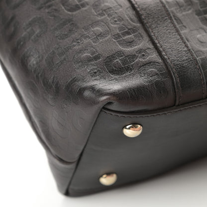 Gucci Calfskin Horsebit Embossed Medium Abbey Tote Dark Brown 9 of 14
