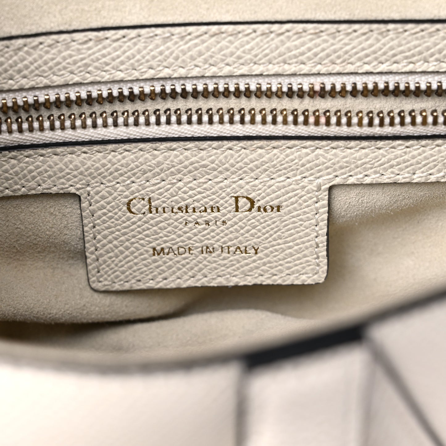 Grained Calfskin Saddle Bag White