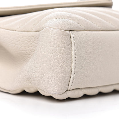 Saint Laurent Sheepskin Matelasse Chevron Monogram Medium College Bag Dove White 8 of 11